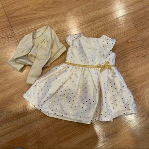 White and gold 3 month Carter’s dress